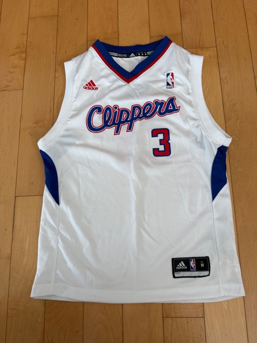 Kids adidas White Los Angeles Clippers #3 Jersey with Blue and Red Trim